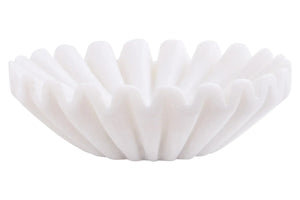 Savio White Fluted Marble Trinket Bowl