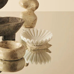 White Fluted Marble Trinket Bowl | Savio