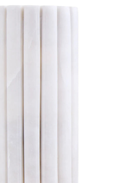 Savio White Fluted Marble Vase