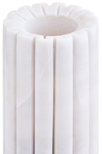 Savio White Fluted Marble Vase