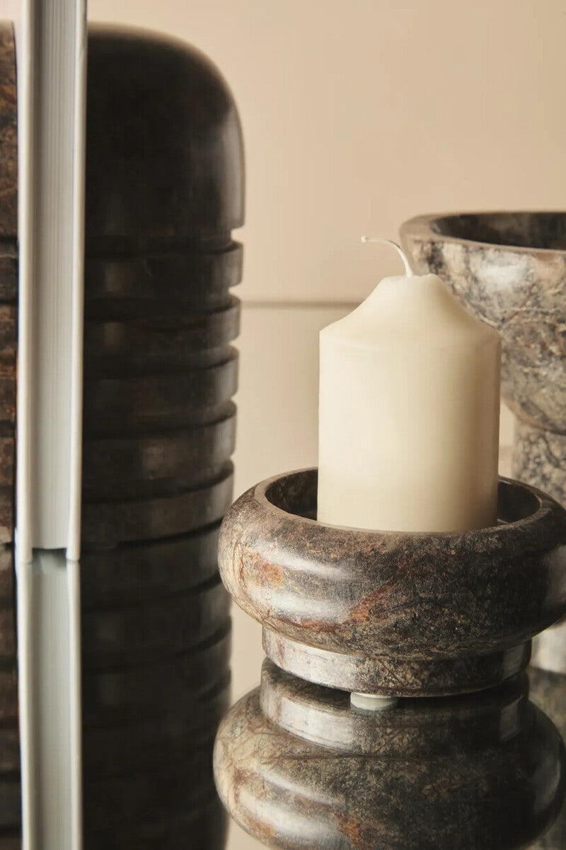 Fazio Forest Green Marble Pillar Candle Holder