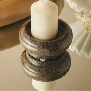 Forest Green Marble Pillar Candle Holder | Fazio