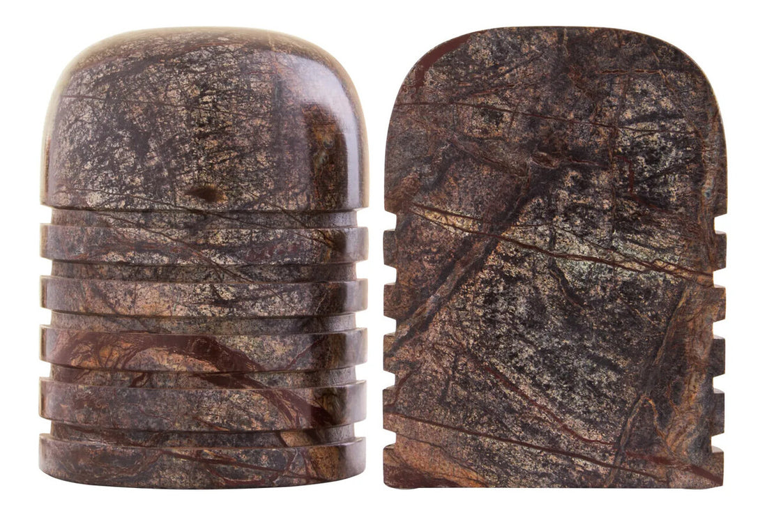 Fazio Set of Two Forest Green Marble Bookends