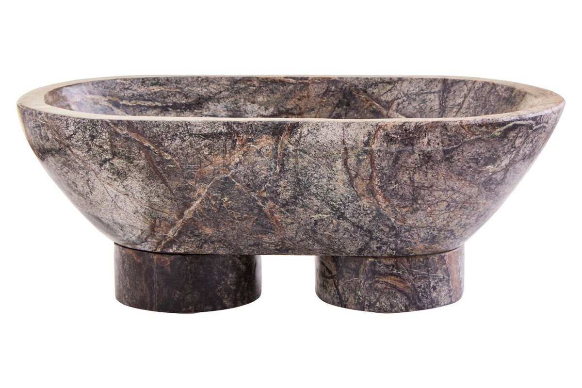 Fazio Forest Green Marble Pedestal Bowl - Image 1