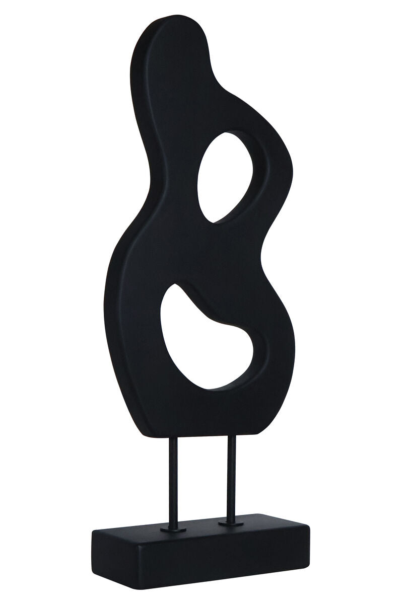 Black Wood Organic Sculpture with Black Base | Westo