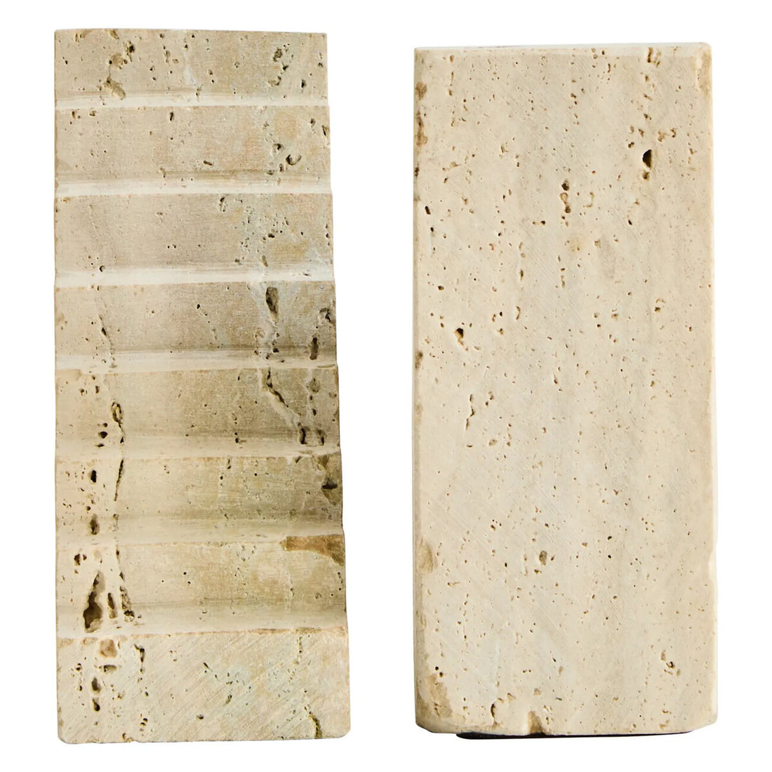 Travertine Set of Two Stair Design Bookends | Tibor