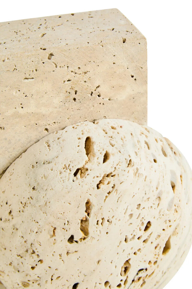 Travertine Set of Two Spherical Bookends | Tibor