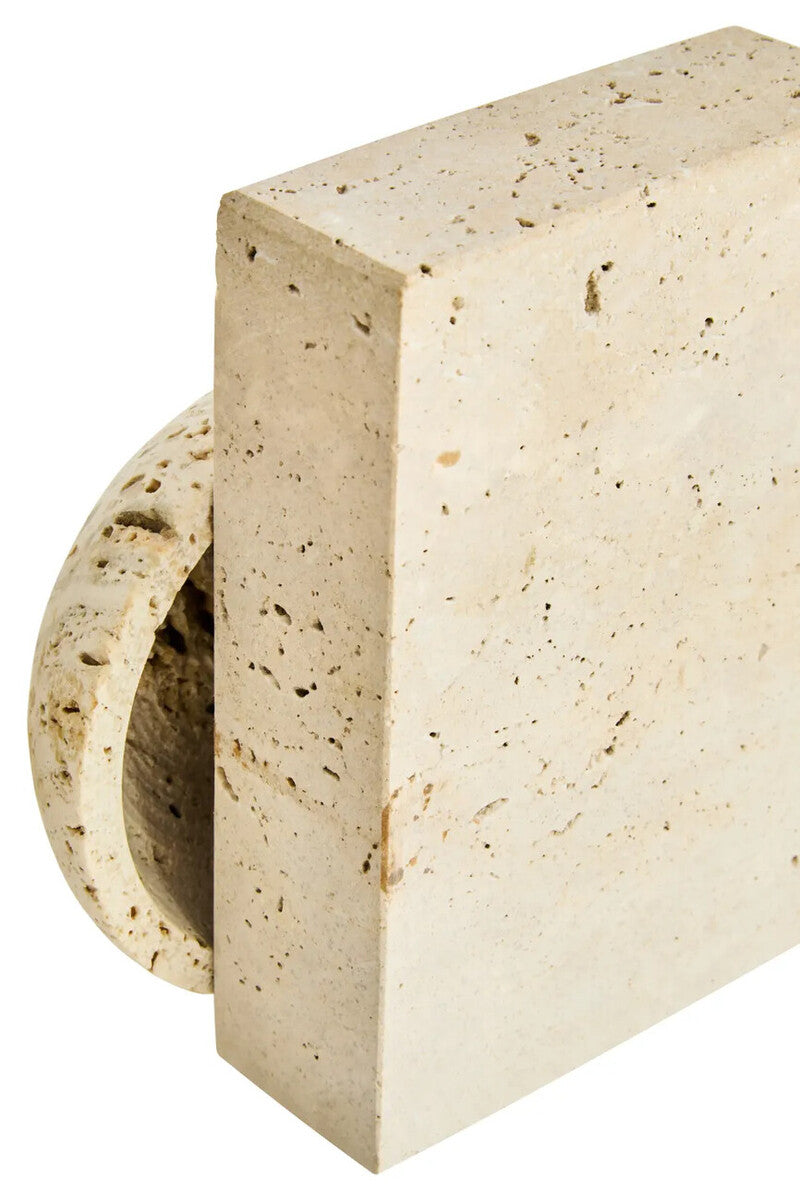 Travertine Set of Two Spherical Bookends | Tibor