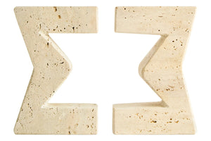 Tibor Travertine Set of Two Sigma Bookends