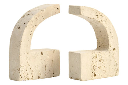 Tibor Travertine Set of Two Comma Bookends
