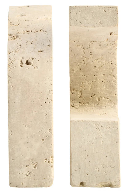 Tibor Travertine Set of Two Comma Bookends