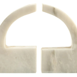 White Marble Set of Two Comma Bookends | Zoro
