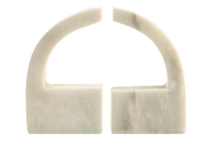 Zoro White Marble Set of Two Comma Bookends