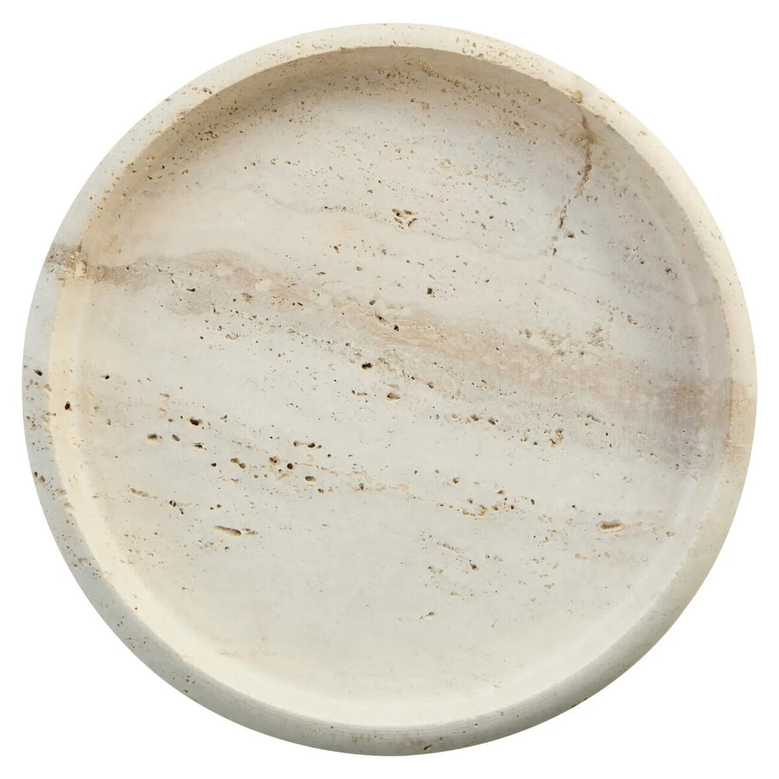 Tibor Travertine Round Tray
