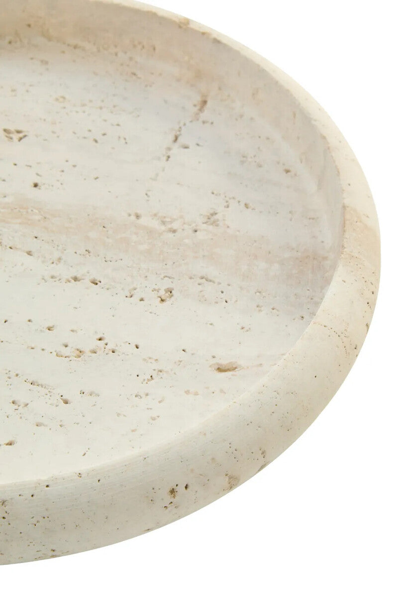 Tibor Travertine Round Tray