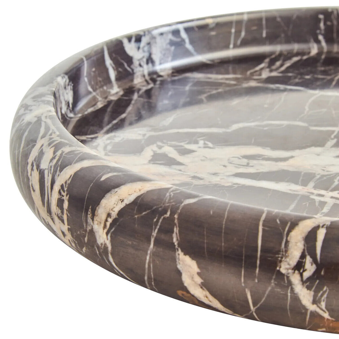 Zoro Black and White Marble Round Tray