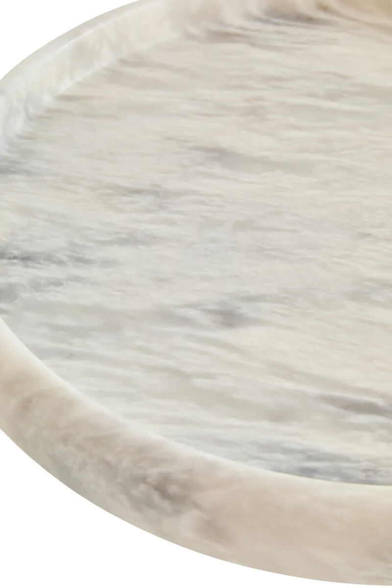 Zoro White Marble Round Tray