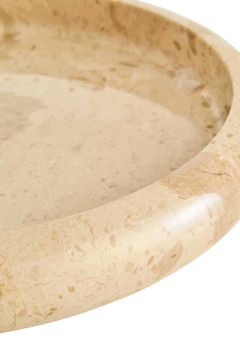 Zoro Cream Marble Round Tray