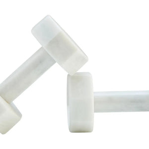 Set of Two Decorative White Marble Dumbbells | Zoro