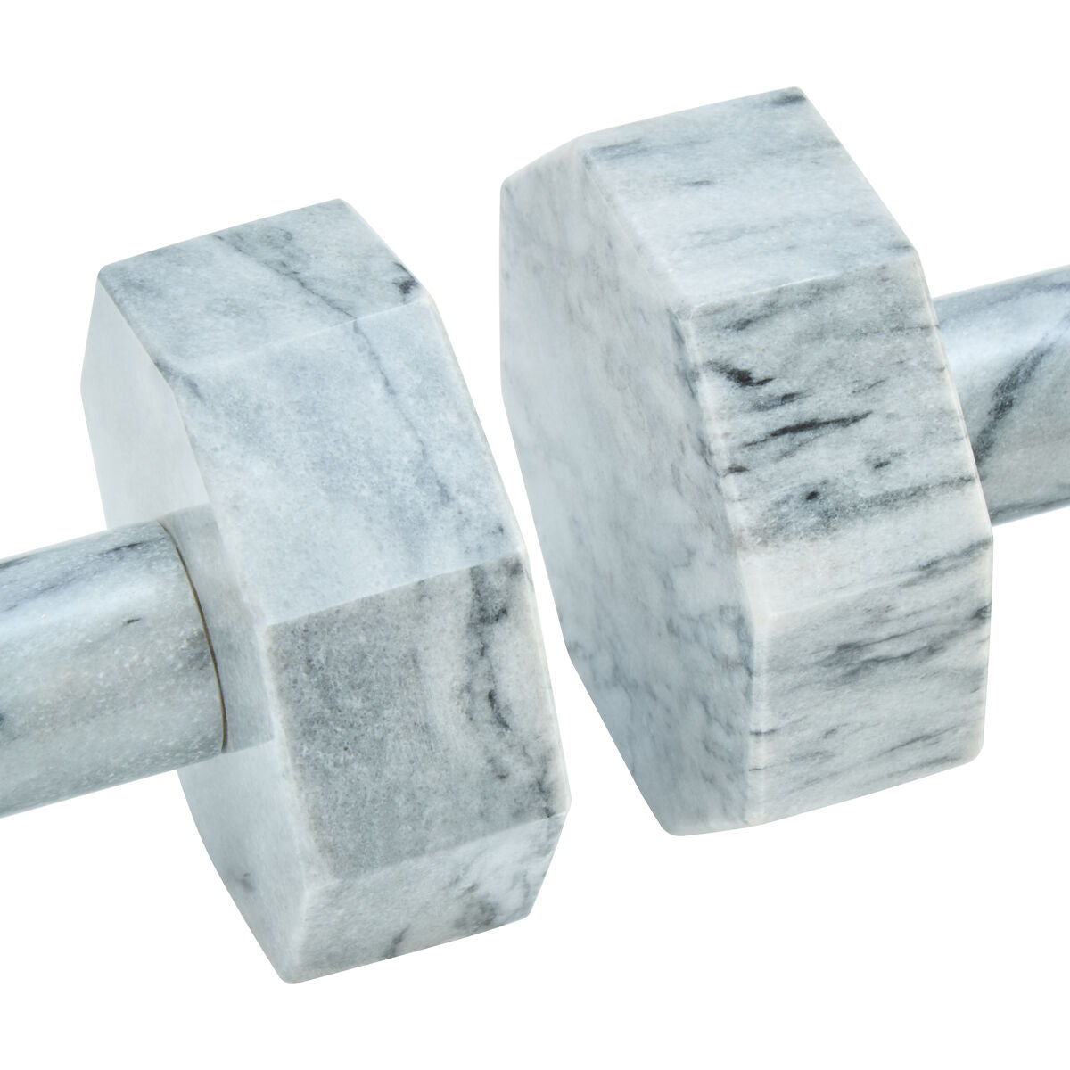 Set of Two Decorative Grey Marble Dumbbells | Zoro