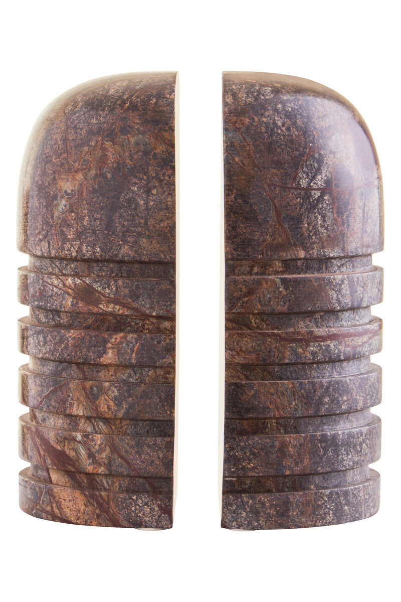 Santino Set of Two Chocolate Marble Bookends