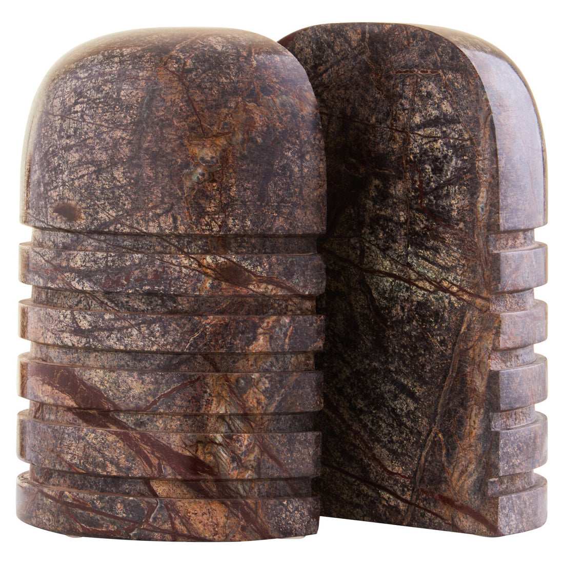 Santino Set of Two Chocolate Marble Bookends