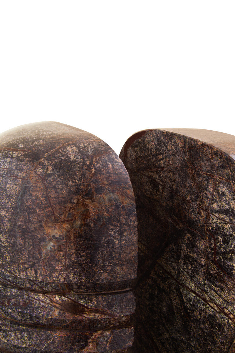 Santino Set of Two Chocolate Marble Bookends