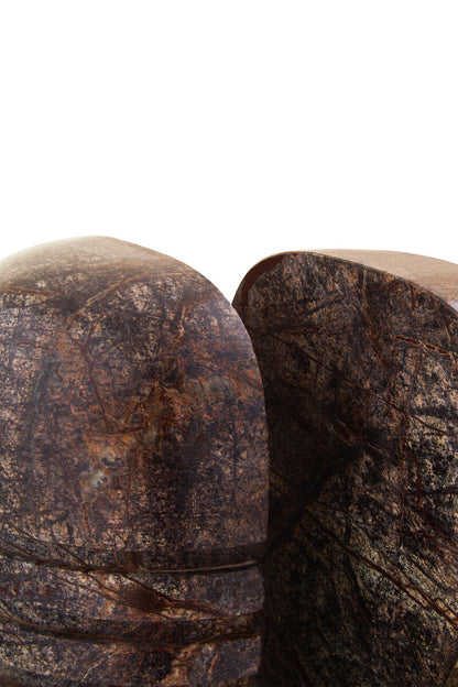 Santino Set of Two Chocolate Marble Bookends