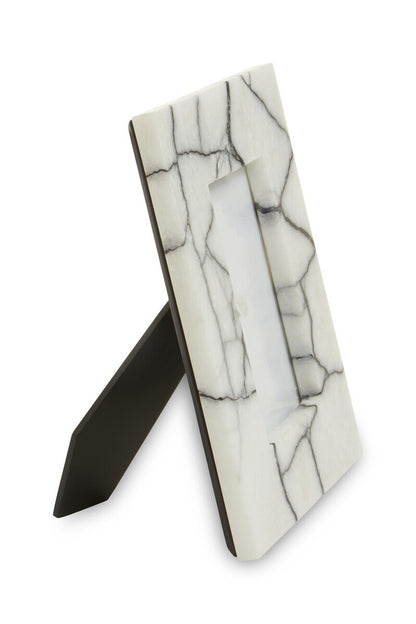 Marmara White and Black Marble 4In X 6In Small Photo Frame