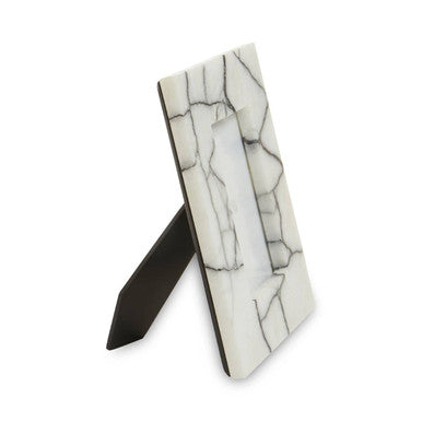 Marmara White and Black Marble 4In X 6In Small Photo Frame