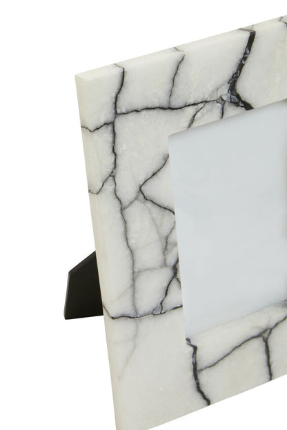 Marmara White and Black Marble 4In X 6In Small Photo Frame