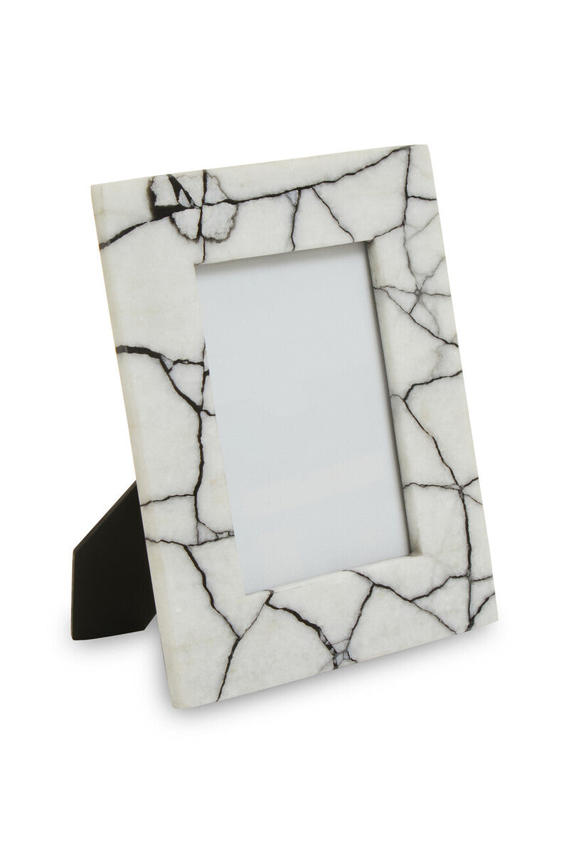 Marmara White and Black Marble 5In X 7In Large Photo Frame
