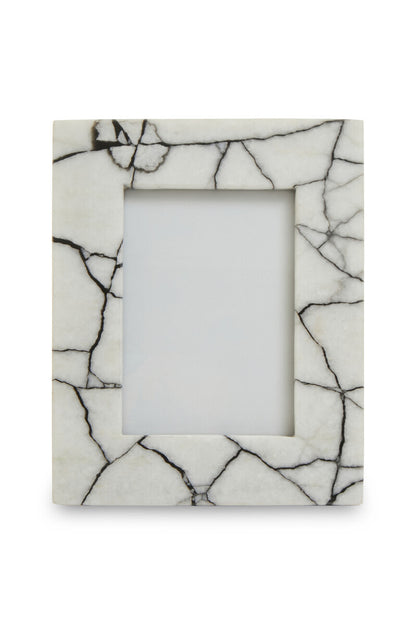 Marmara White and Black Marble 5In X 7In Large Photo Frame