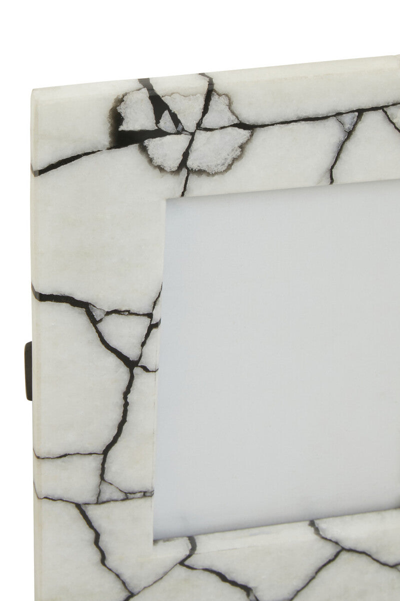 Marmara White and Black Marble 5In X 7In Large Photo Frame