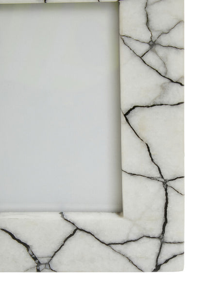 Marmara White and Black Marble 5In X 7In Large Photo Frame