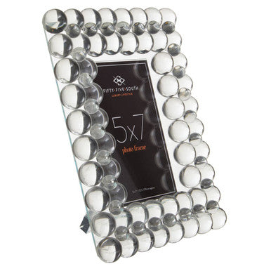 Clear bubble frame with a label indicating size on a white background