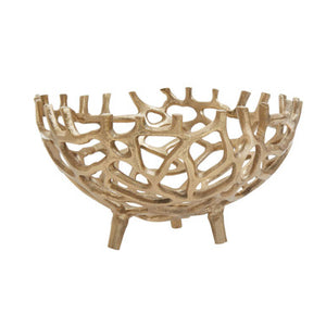 Small Gold Finish Coral Effect Bowl | Prato