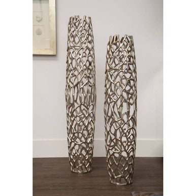 Prato Large Silver Finish Vase