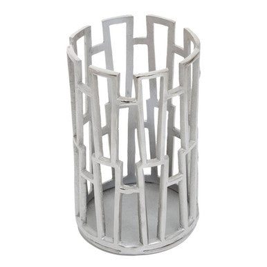 Delphi Small Silver Finish Candle Holder