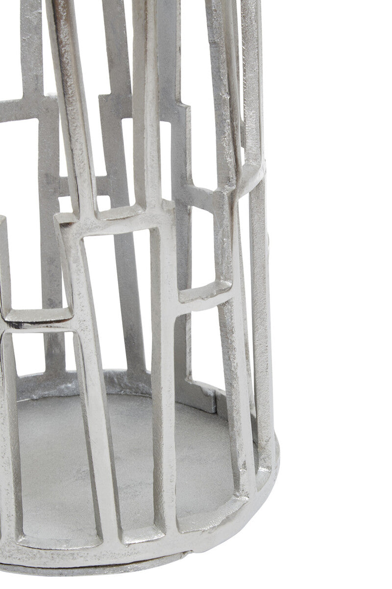 Delphi Large Silver Finish Candle Holder