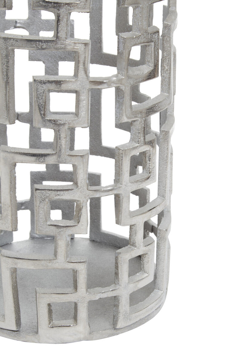 Delphi Large Candle Holder in Silver Finish
