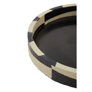 Ezra Black And White Round Tray