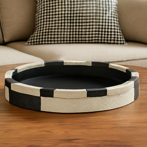 Black and White Round Tray | Ezra