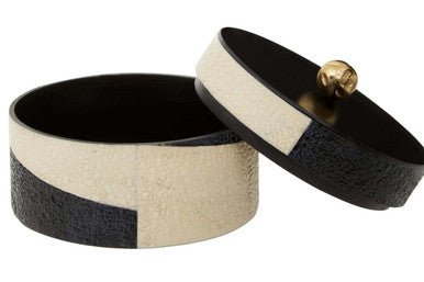 Ezra Large Black And White Trinket Box