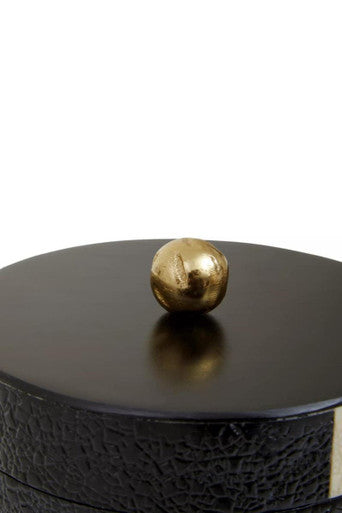 Ezra Large Black And White Trinket Box