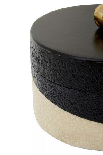 Ezra Large Black And White Trinket Box