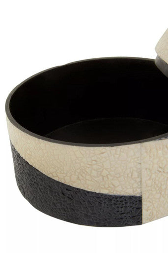 Ezra Large Black And White Trinket Box