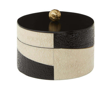 Ezra Small Black And White Trinket Box