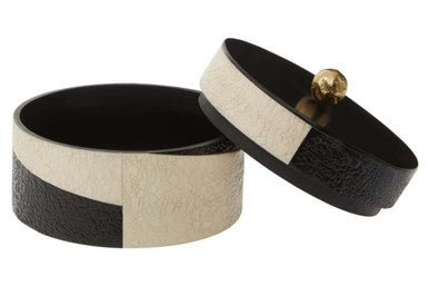 Ezra Small Black And White Trinket Box