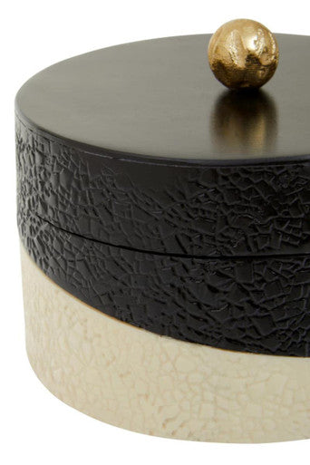 Ezra Small Black And White Trinket Box